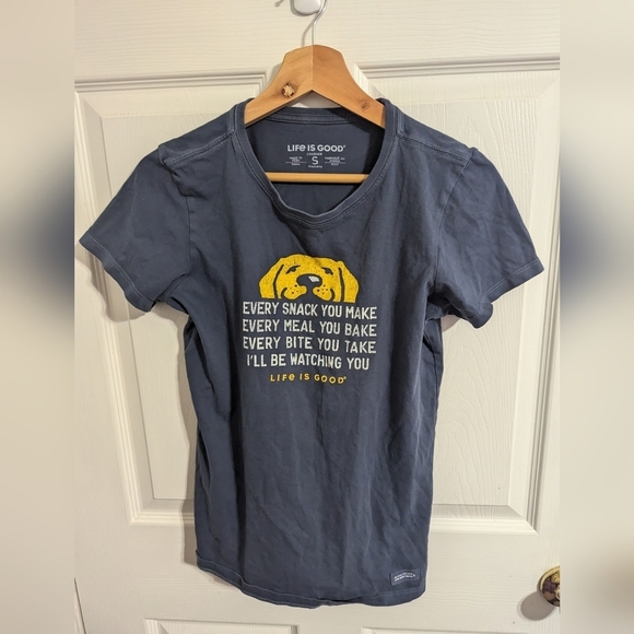 Life Is Good Womens Small Top Blue Short Sleeve Crusher Shirt Tee - Picture 1 of 3